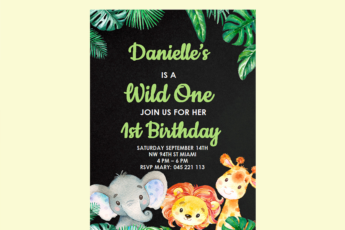 Wild One Invitation, an Invitation Template by mpcprintables (Photo 2 of 3)