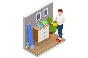 Isometric illustration of a woman, an Object Illustration by Golden Sikorka