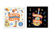 Country music vector set., an Illustration by Kattarina Po (Thumbnail 5 of 7)