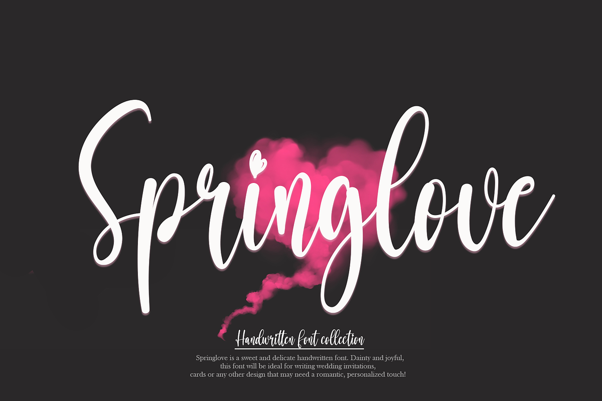 Springlove, a Handwritten Font by Creative Writting (Photo 1 of 7)
