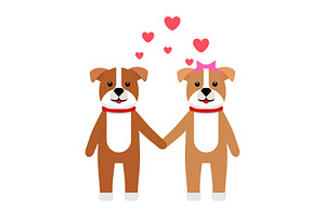 Valentine's Day Animal Couple Dog