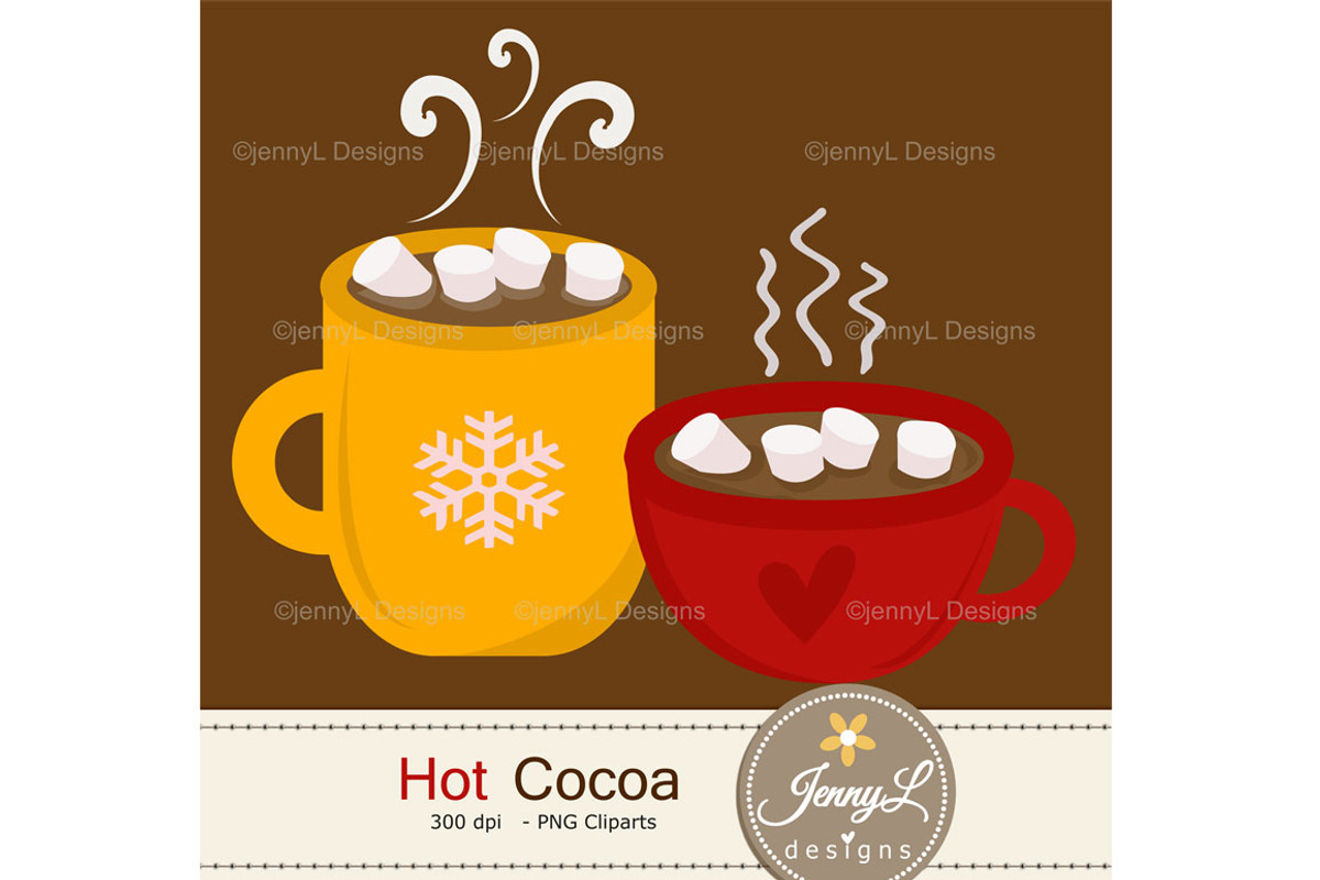 Hot Cocoa Digital Papers and Clipart, a Pattern Graphic by JennyL Designs (Photo 4 of 5)