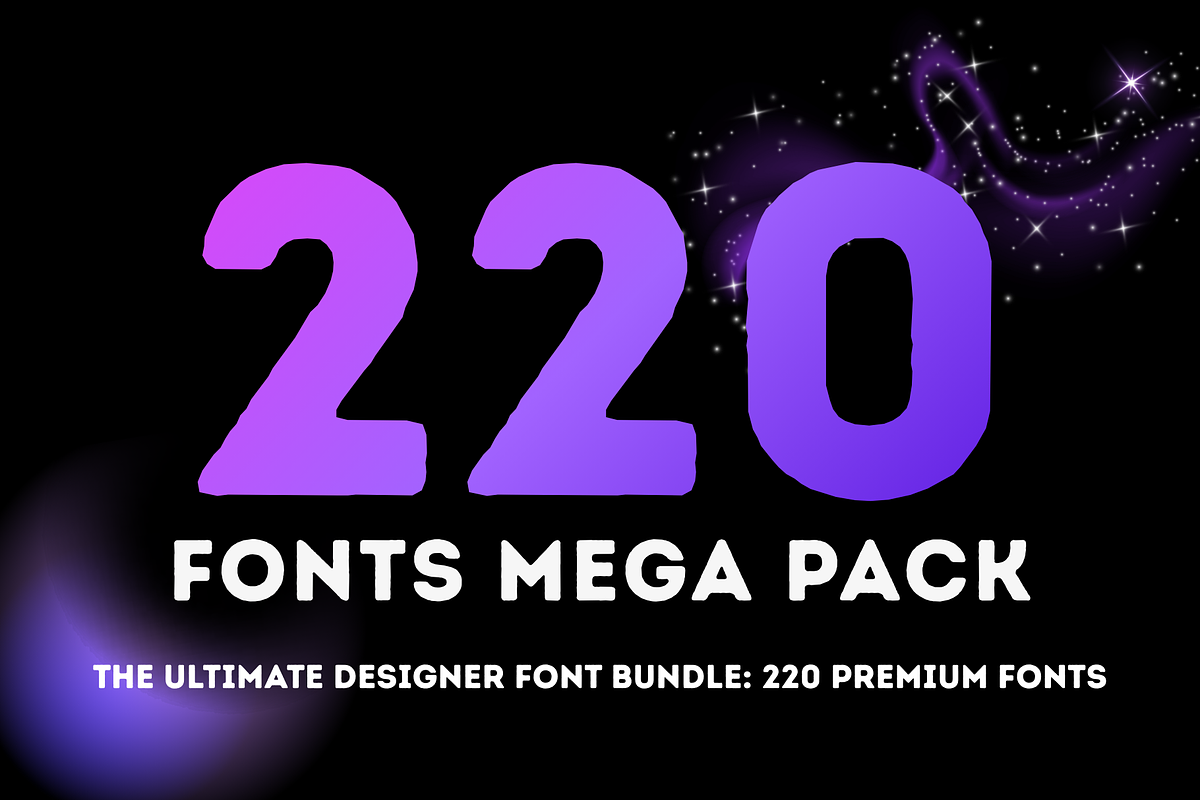 220 fonts mega pack, a Font by BearyType Studio (Photo 1 of 9)