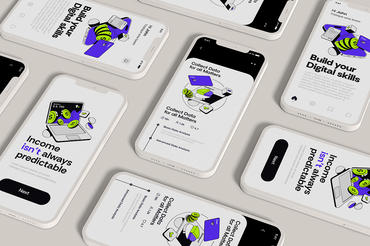 Fintech App Illustrations set, a Finance Illustration by Creative Graphics (Photo 2 of 4)