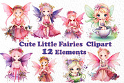 Cute Little Fairy Clipart,Fairies, an Illustration by vivastarkids (Thumbnail 1 of 4)