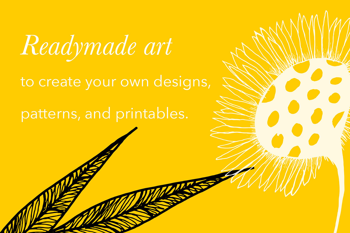 Decorative Sunflower Line Art Bundle, a Decorative Illustration by kristiangallagher (Photo 5 of 9)