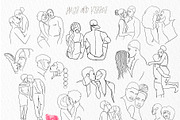 LOVE HEARTS KISSES. MODERN LINE ART, a Person Illustration by ArtOLB (Thumbnail 3 of 12)