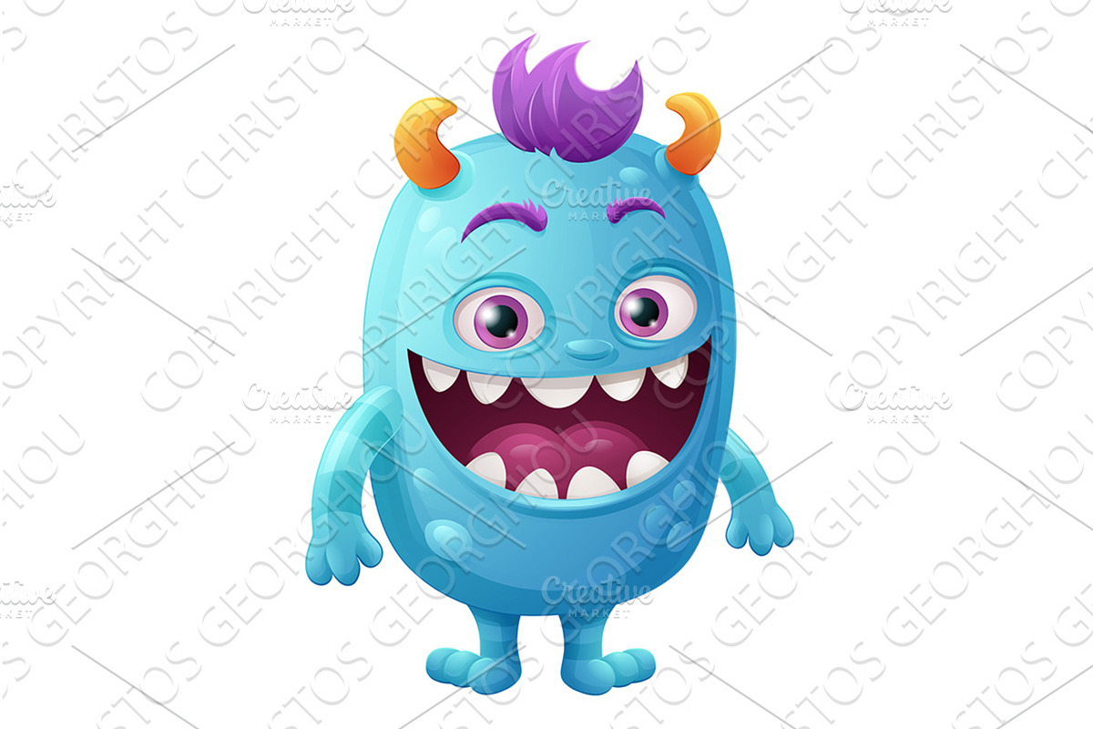 Monster Alien Cute Cartoon Funny, an Illustration by Christos Georghiou
