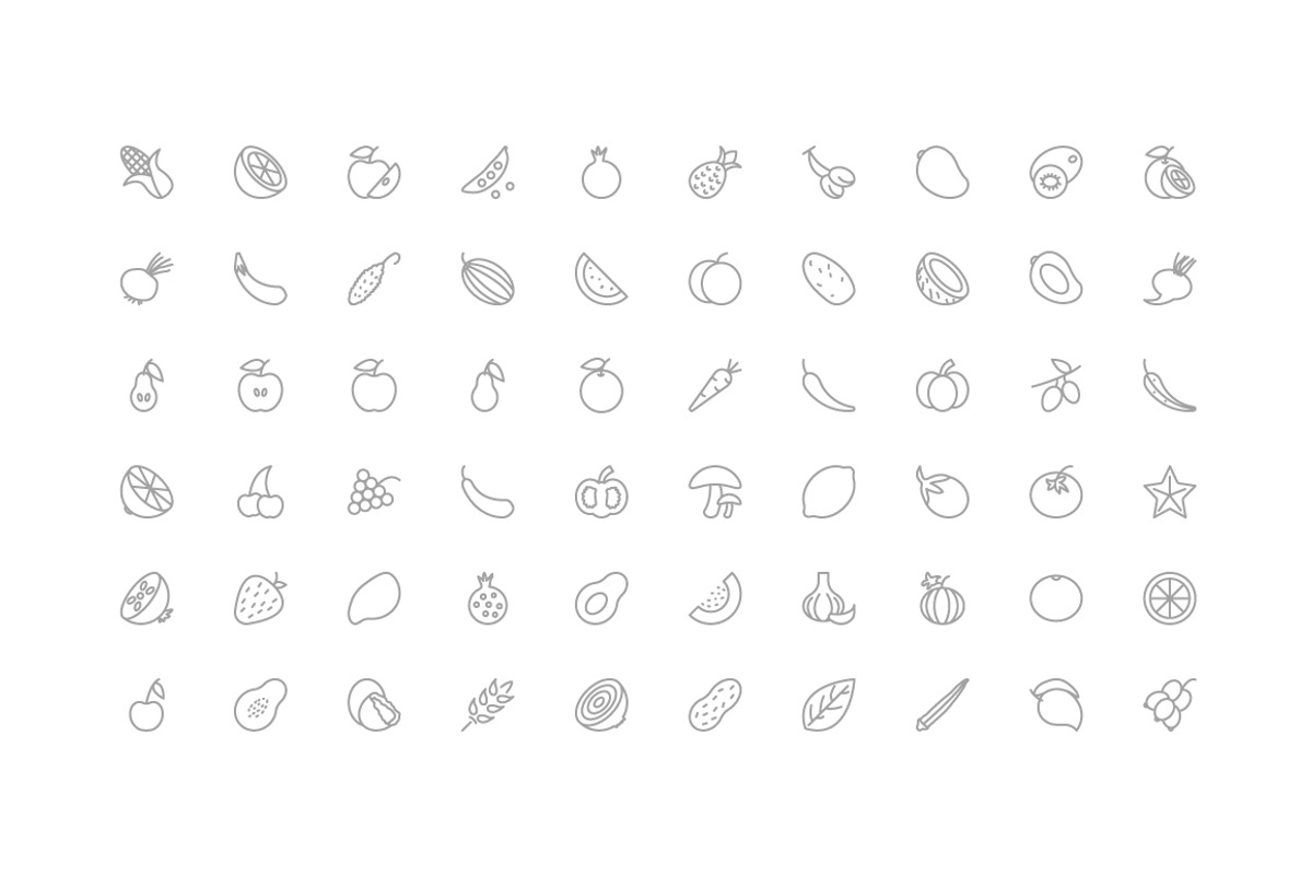 50+ Fruit and Vegetable Icons preview 4