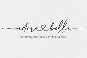 Adora Bella //  Heart Script Font, a Handwritten Font by PeachCreme (Thumbnail 1 of 10)