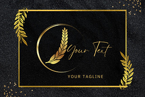 Golden logo jewelry, beauty fashion