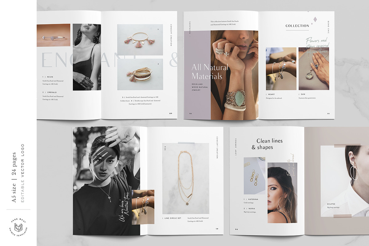 A5 Jewelry Fashion Lookbook Catalog, a Brochure Template by PageBeat (Photo 4 of 8)