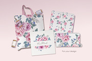 Chic Roses.  Watercolor collection, a Graphic by oKOLOstyle (Thumbnail 7 of 8)