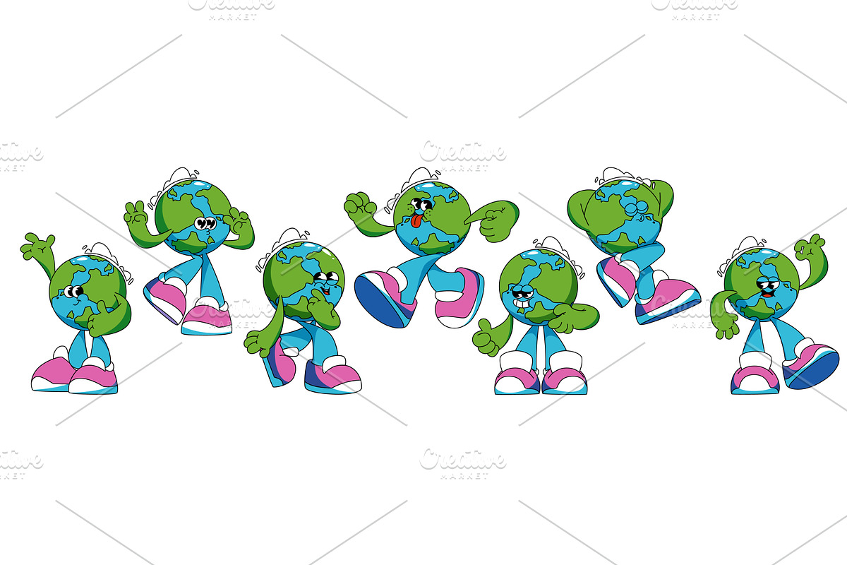 Playful planet character collection, an Illustration by art PVP - market