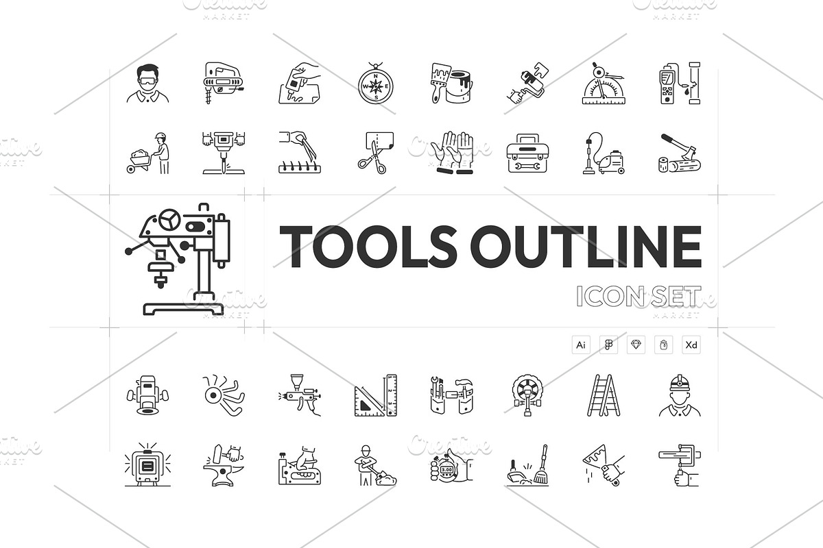 Tools Outline Icon Collection, an Icon by Prosymbols (Photo 1 of 5)