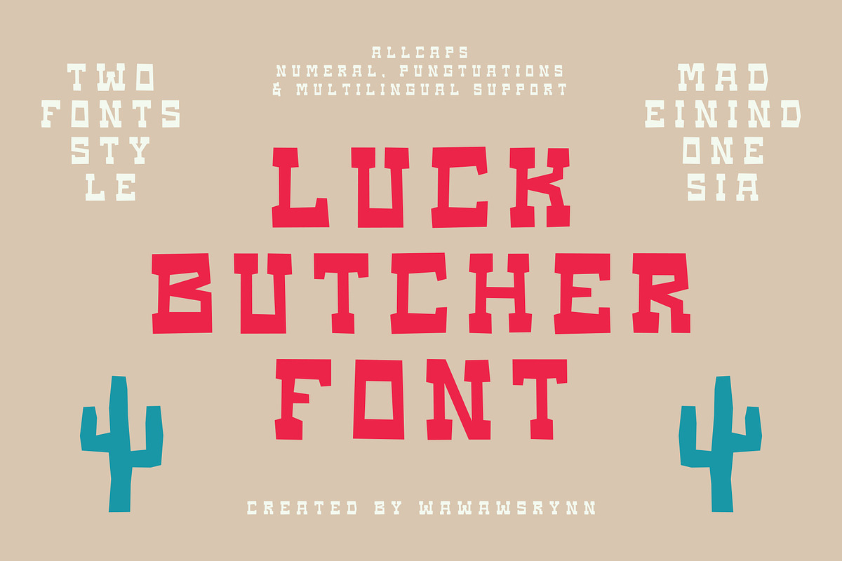 LUCK BUTCHER, a Slab Serif Font by SON OF THIRTEEN (Photo 1 of 5)