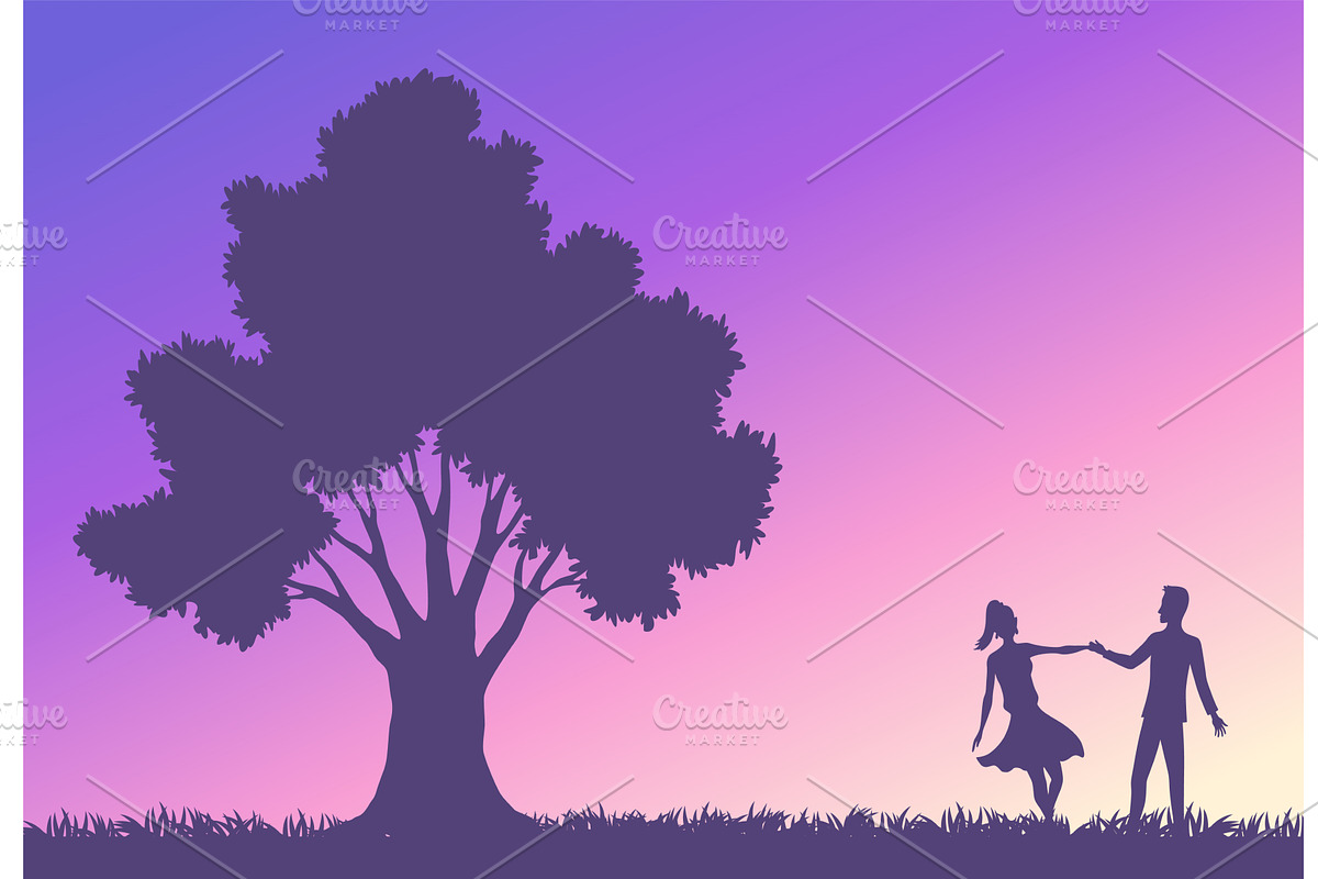 Couples in love silhouette. Man and, a Person Illustration by the8monkey