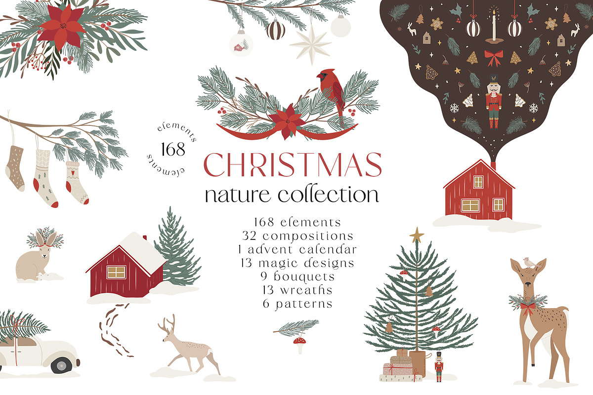Christmas nature collection, a Seasonal Illustration by Alisovna (Photo 1 of 13)