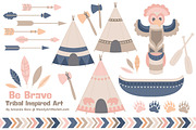 Navy & Blush Tribal Clip Art, an Illustration by Amanda Ilkov (Thumbnail 1 of 4)