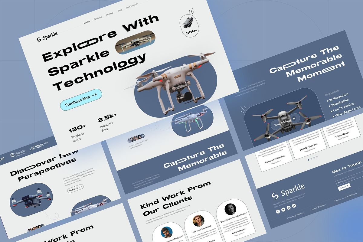 Drone Website Concept, an UI Kit Template by Sparkle Template Studio (Photo 2 of 3)