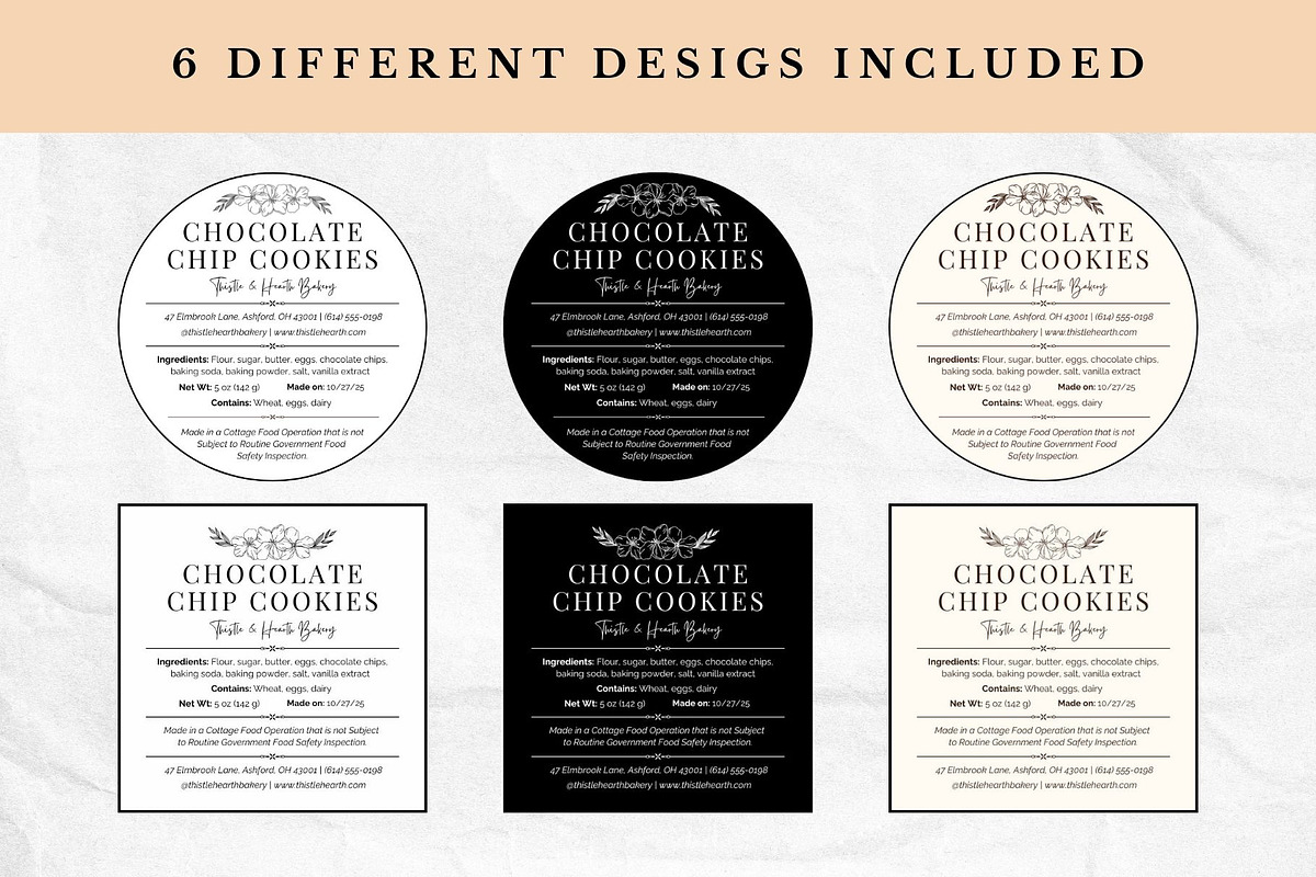 Cottage Food Label Template, a Stationery Template by Anna Design Studio (Photo 2 of 11)