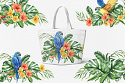 Parrots & tropical leaves watercolor, an Animal Illustration by NATASHA CHU (Thumbnail 5 of 21)