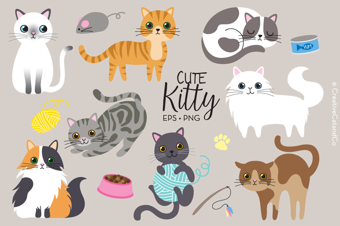 Cat Vector EPS Set | Animal Illustrations ~ Creative Market