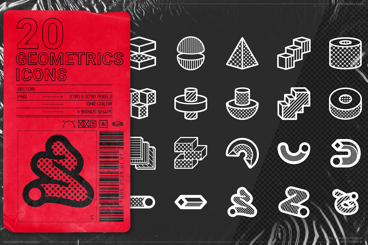 20 GEOMETRICS ICONS, an Icon by MAX TOOLBOX (Photo 1 of 3)