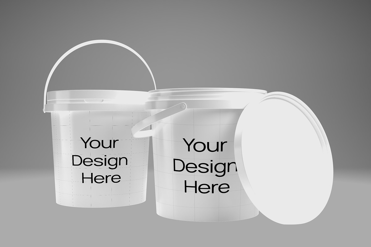 Plastic Bucket Mockup, a Cups & Container Mockup by graphicook (Photo 3 of 5)