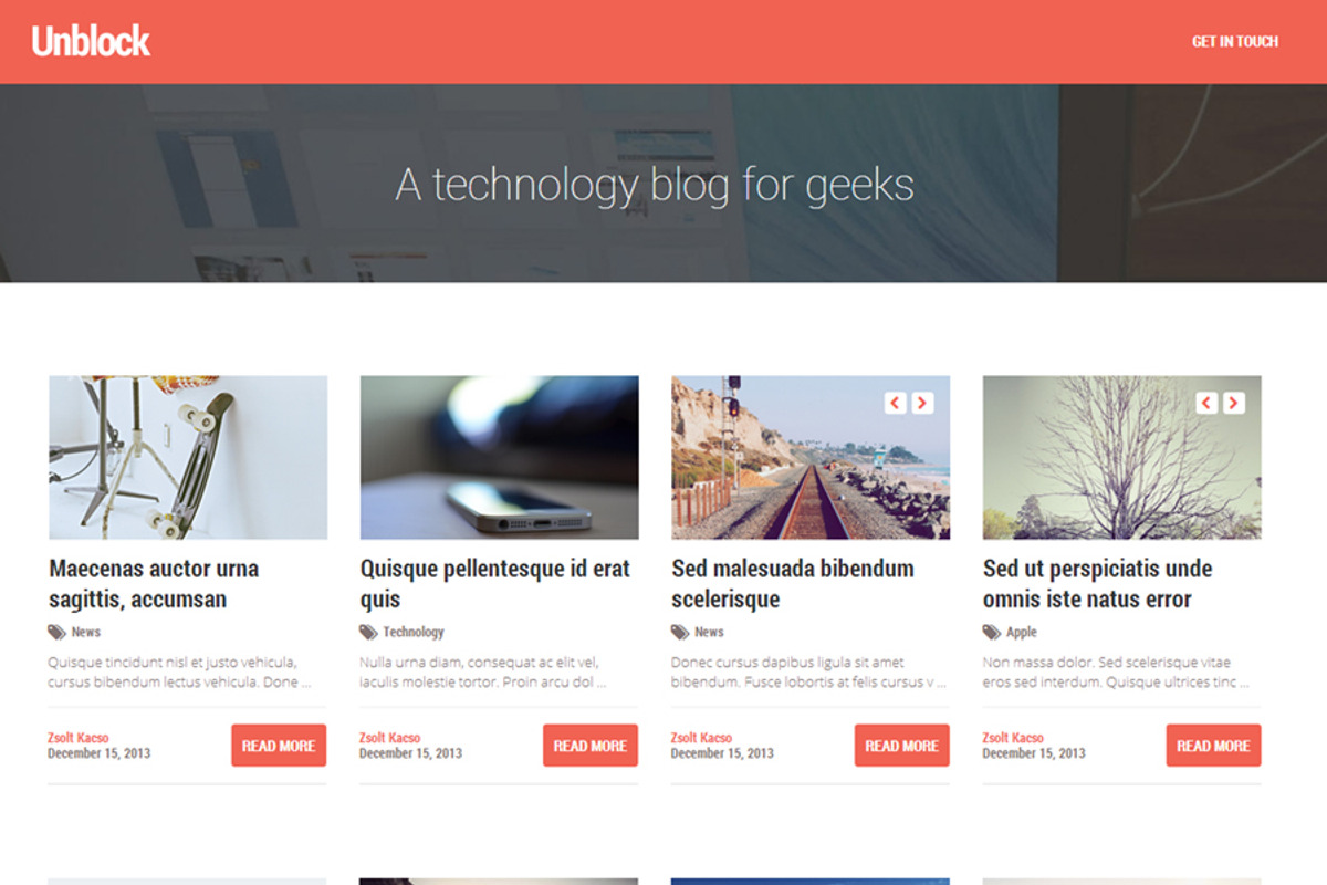Unblock Ghost Theme | 2 layouts, a Websites & App Template by Creative ...
