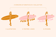 Retro Stickers Surfing Summer Vibes, an Object Graphic by Ayya Studio (Thumbnail 6 of 15)