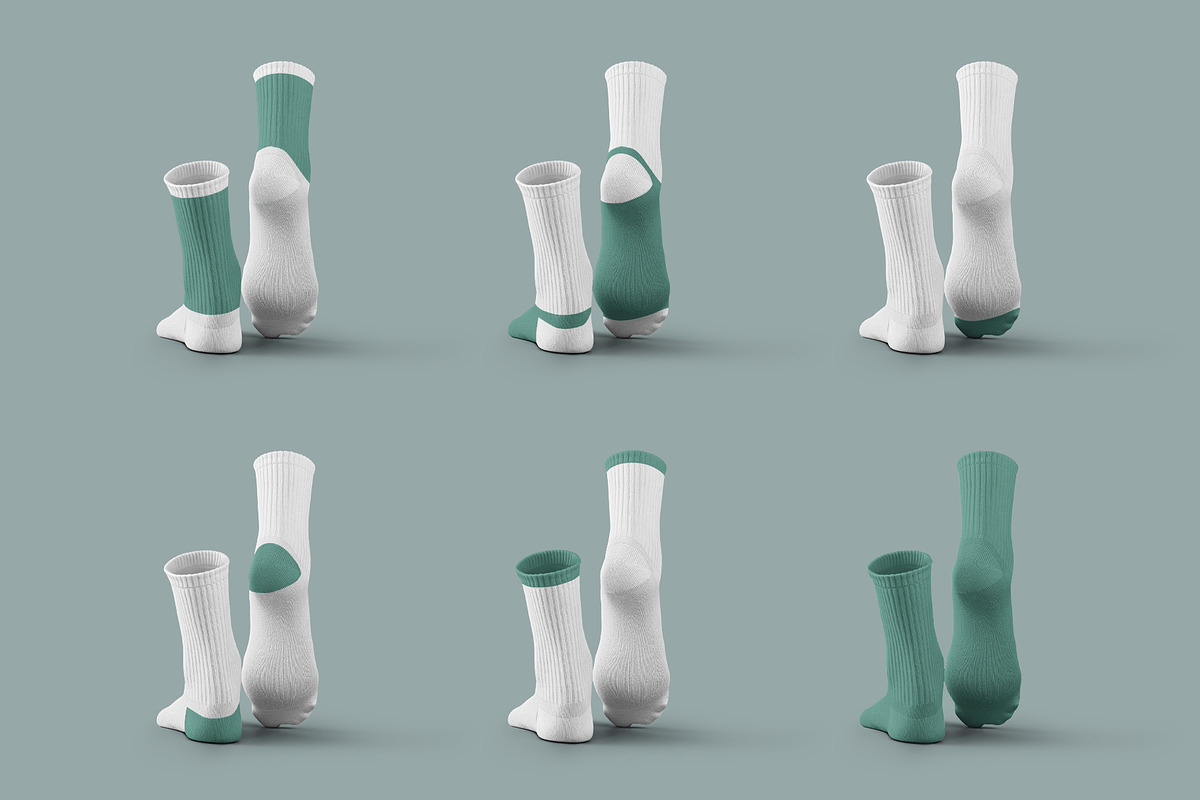 7 Mockups Socks in the 3D Style, a Bottom Mockup by Grow Design Craft Studio (Photo 3 of 7)