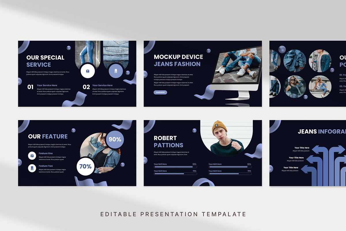 Y2K Modern Jeans Fashion PowerPoint, a Presentation Template by Digitcase x Wealthwells (Photo 2 of 4)