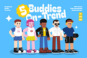 5 Buddies On Trend Avatar Generator, a Person Illustration by graphicook (Thumbnail 1 of 9)