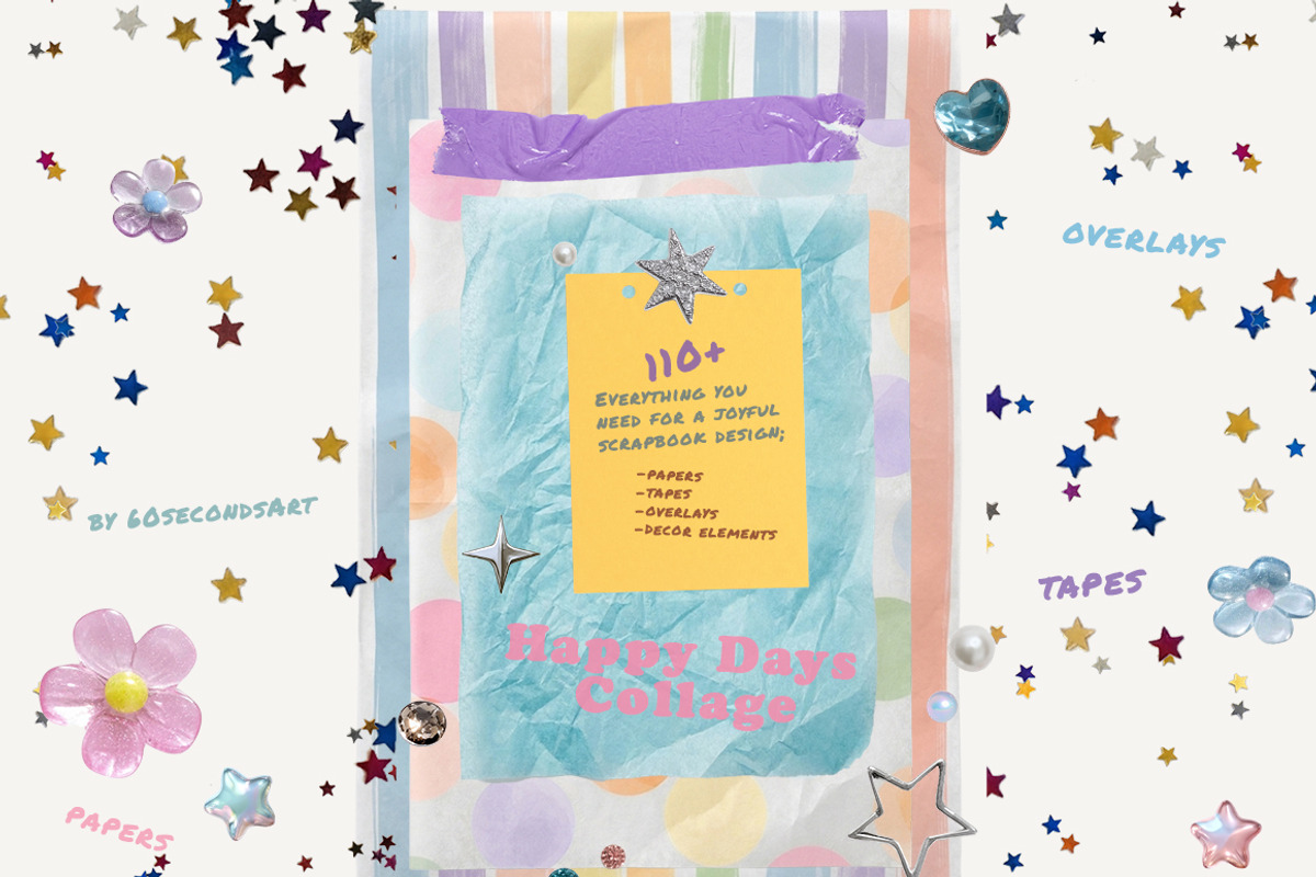 Nostalgic Playful Scrapbooking Kit, an Object Graphic by 60secondsArt (Photo 3 of 10)