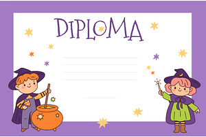 Kids wizard diploma. Little