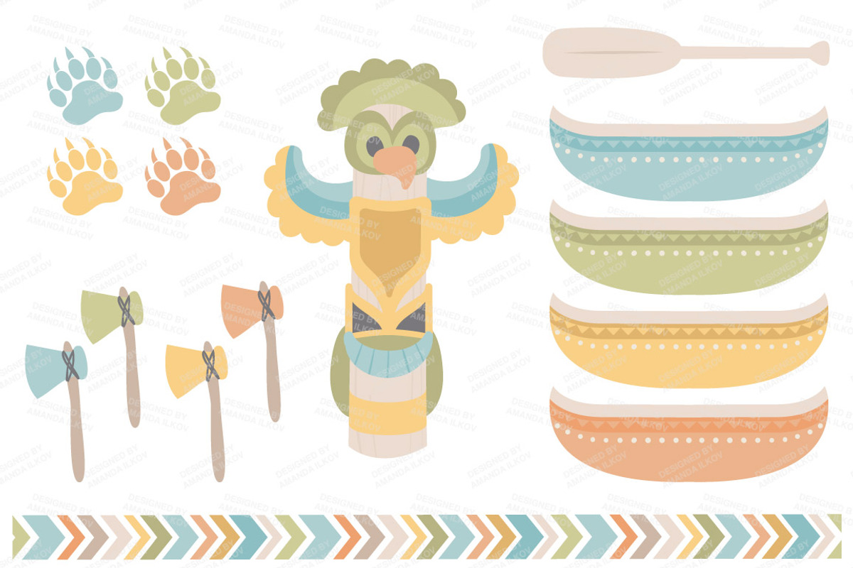Vintage Tribal Clip Art & Vectors, an Illustration by Amanda Ilkov (Photo 2 of 4)