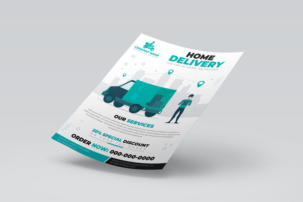 Multipurpose Delivery Service Flyer, a Flyer Template by Designscozy (Photo 2 of 5)