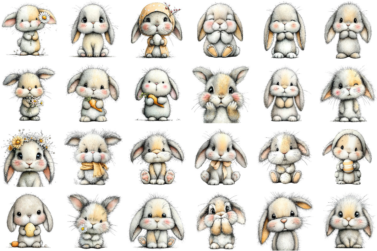 Baby Bunny Easter Clipart, an Illustration by Sublimation Artist (Photo 2 of 7)