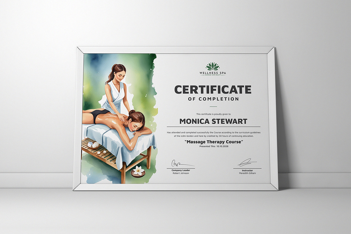 Massage Therapy Certificate, a Stationery Template by DesignDevisers (Photo 6 of 10)