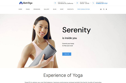NutriYoga Health WordPress Theme