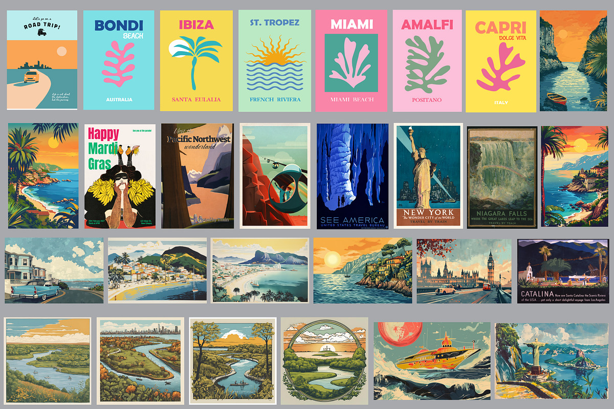 Travel Prints Bundle 600+ Vintage, a Wallpaper Photo by Chipshpow Graphics (Photo 11 of 13)