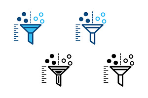 Filter Funnel Bubbles Icon Set Pack
