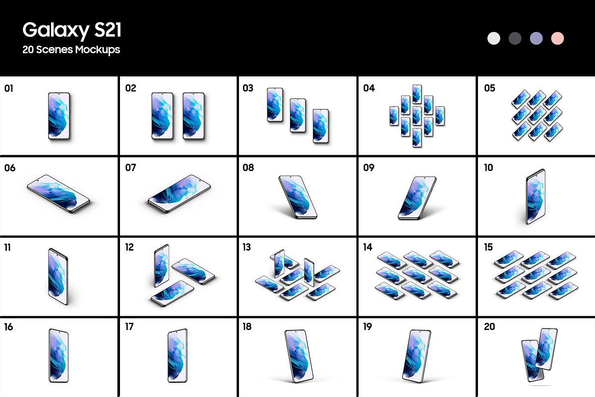 Galaxy S21 - 20 Mockups Scenes, an Android Mockup by Asylab (Photo 2 of 40)
