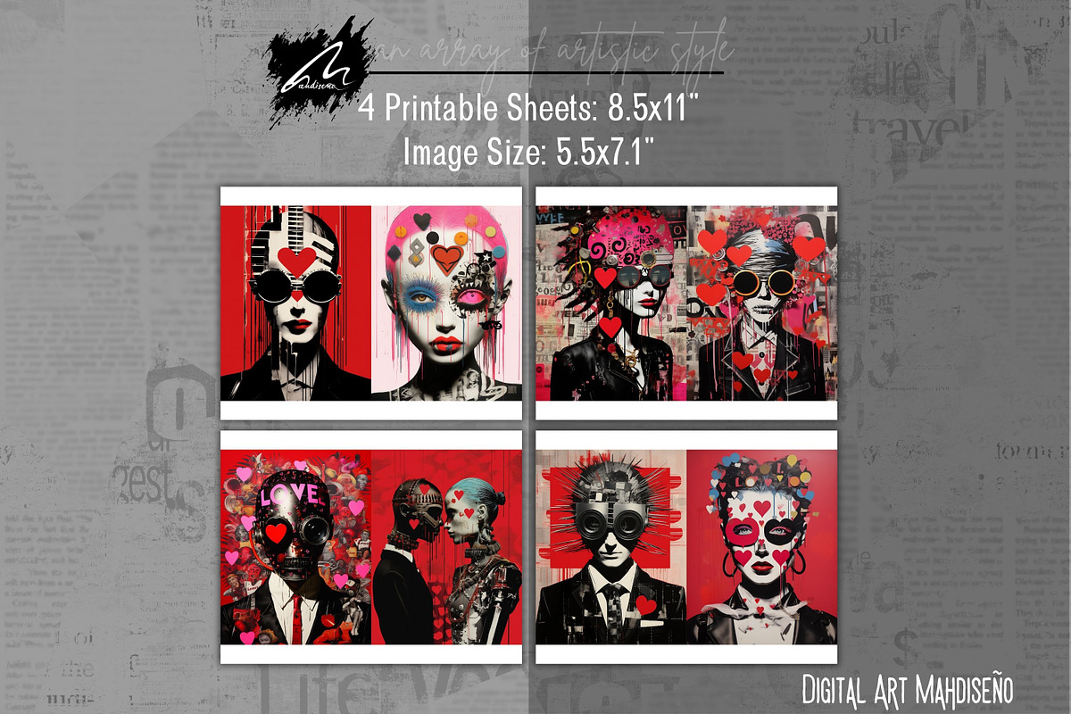 Whimsical Funky Love Scrapbook Pages, a Person Illustration by Digital Art Mahdiseño (Photo 4 of 10)