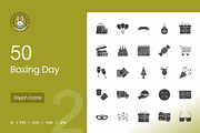 50 Boxing Day Glyph Icons, an Icon by IconBunny (Thumbnail 1 of 2)