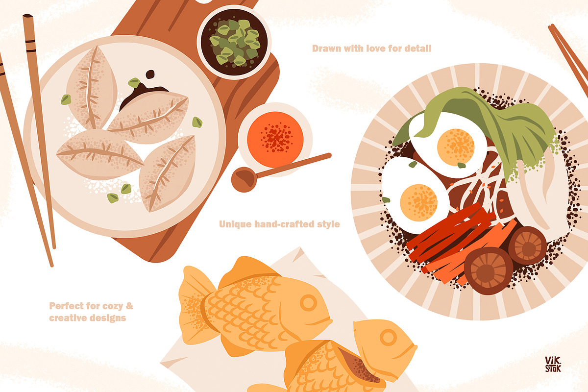 Asian Food Clipart + Recipe Page, a Food Illustration by vik.stock (Photo 4 of 5)