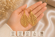Feather Earrings Laser Cut SVG, an Object Graphic by Rose Art (Thumbnail 2 of 3)
