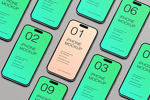 Showcase Screen Iphone Mockup, an iPhone Mockup by Jiwstudio