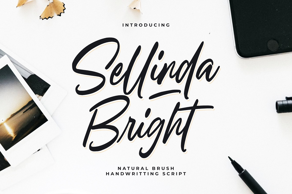 Sellinda Bright Handwriting Typeface, a Handwritten Font by Damarletter (Photo 1 of 7)